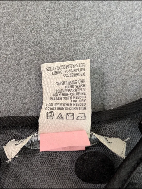 American Rag Women's Black Polka Dot Mesh Overlay Fit & Flare Mini Dress Size M - Picture 7 of 8